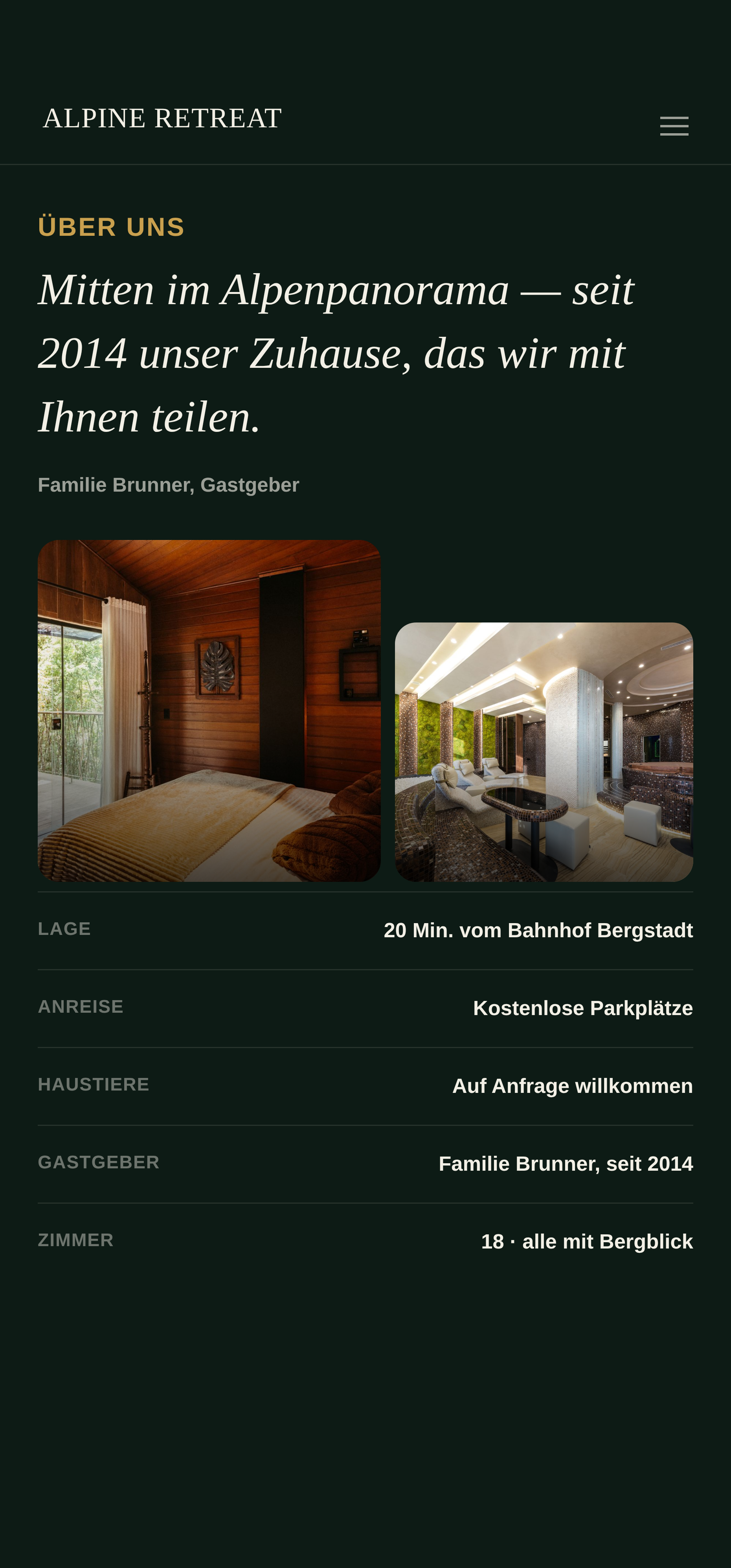 Unterseite Über uns mit Lage und Anreise